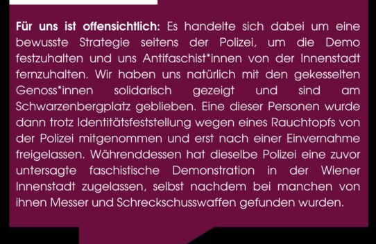 Zu den faschistischen und antifaschistischen Demos am 30.11.