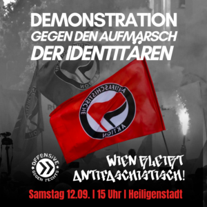 Demonstrationsaufruf als Grafik: Wien bleibt antifaschistisch
